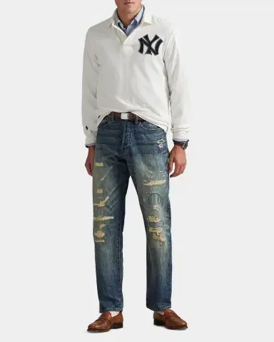 Polo Ralph Lauren Men's x Yankees Long -Sleeve Polo Shirt | Thumbnail 2 Polo Ralph Lauren Men's x Yankees Long -Sleeve Polo Shirt | Thumbnail 2