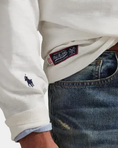 Polo Ralph Lauren Men's x Yankees Long -Sleeve Polo Shirt | Thumbnail 5 Polo Ralph Lauren Men's x Yankees Long -Sleeve Polo Shirt | Thumbnail 5