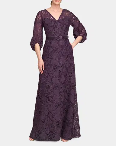 Kay Unger New York Delaney Lace A-Line Gown | Thumbnail 3 Kay Unger New York Delaney Lace A-Line Gown | Thumbnail 3
