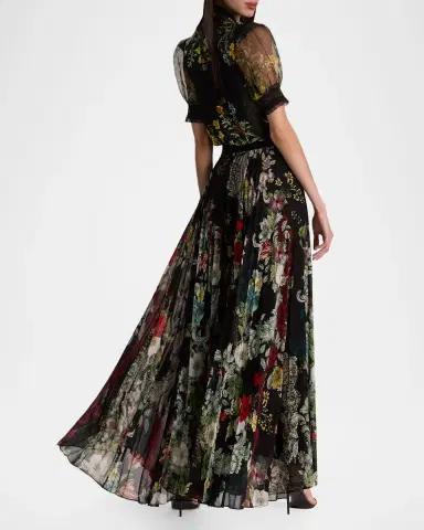 ALICE + OLIVIA Katz Pleated Maxi Skirt | Thumbnail 3 ALICE + OLIVIA Katz Pleated Maxi Skirt | Thumbnail 3