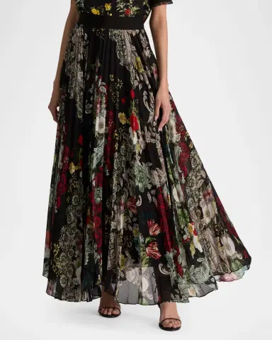 ALICE + OLIVIA Katz Pleated Maxi Skirt | Thumbnail 4 ALICE + OLIVIA Katz Pleated Maxi Skirt | Thumbnail 4
