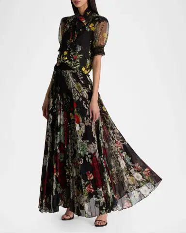ALICE + OLIVIA Katz Pleated Maxi Skirt | Thumbnail 6 ALICE + OLIVIA Katz Pleated Maxi Skirt | Thumbnail 6