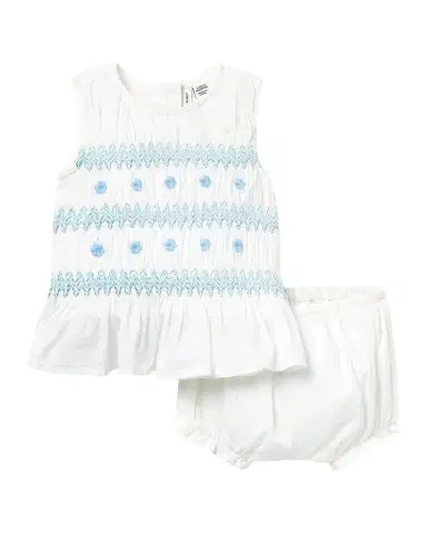 Janie and Jack Baby Girl's Smocked Peplum Top & Bloomers Set | Thumbnail 1 Janie and Jack Baby Girl's Smocked Peplum Top & Bloomers Set | Thumbnail 1