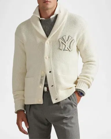 Polo Ralph Lauren Men's New York Yankees Wool-Blend Shawl Cardigan | Thumbnail 4 Polo Ralph Lauren Men's New York Yankees Wool-Blend Shawl Cardigan | Thumbnail 4