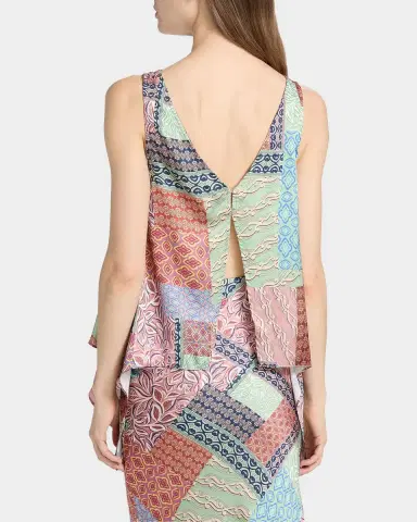 MISA Los Angeles Jana Patchwork-Print Top | Thumbnail 3 MISA Los Angeles Jana Patchwork-Print Top | Thumbnail 3