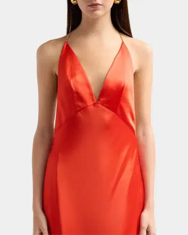 Retrofete Arianell Plunging Satin Maxi Dress | Thumbnail 5 Retrofete Arianell Plunging Satin Maxi Dress | Thumbnail 5