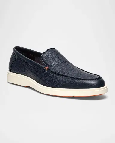 Santoni Detroit Tumbled Leather Loafers | Thumbnail 5 Santoni Detroit Tumbled Leather Loafers | Thumbnail 5