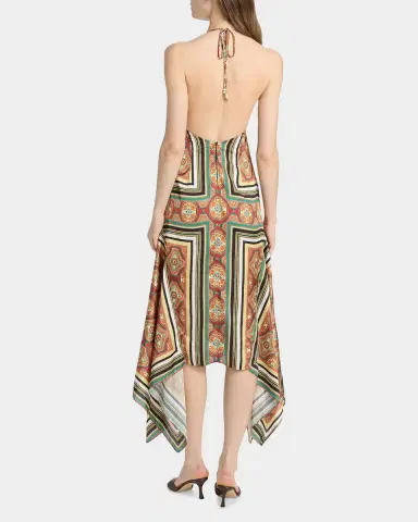 MISA Los Angeles Sheila Printed Satin Handkerchief Midi Dress | Thumbnail 3 MISA Los Angeles Sheila Printed Satin Handkerchief Midi Dress | Thumbnail 3