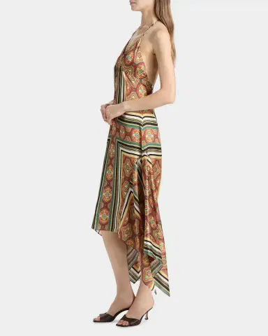 MISA Los Angeles Sheila Printed Satin Handkerchief Midi Dress | Thumbnail 7 MISA Los Angeles Sheila Printed Satin Handkerchief Midi Dress | Thumbnail 7