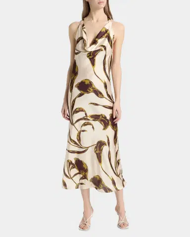 MISA Los Angeles Ida Floral Satin Midi Dress | Thumbnail 2 MISA Los Angeles Ida Floral Satin Midi Dress | Thumbnail 2