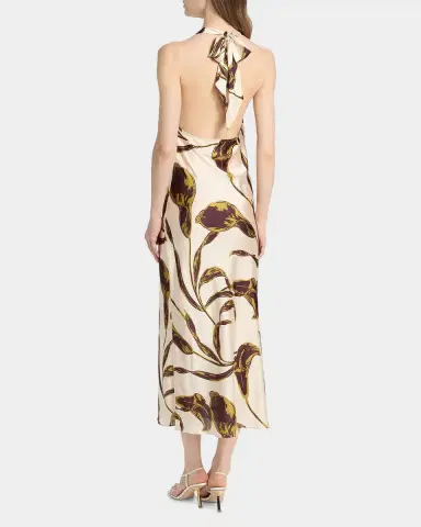 MISA Los Angeles Ida Floral Satin Midi Dress | Thumbnail 3 MISA Los Angeles Ida Floral Satin Midi Dress | Thumbnail 3