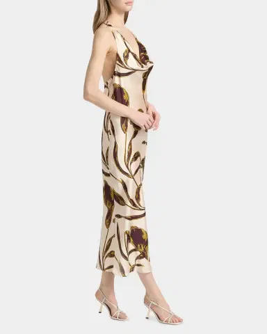 MISA Los Angeles Ida Floral Satin Midi Dress | Thumbnail 4 MISA Los Angeles Ida Floral Satin Midi Dress | Thumbnail 4