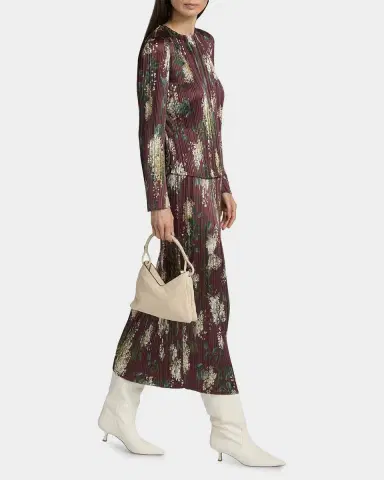 Vince Floral Micro-Pleated Crewneck Top | Thumbnail 2 Vince Floral Micro-Pleated Crewneck Top | Thumbnail 2