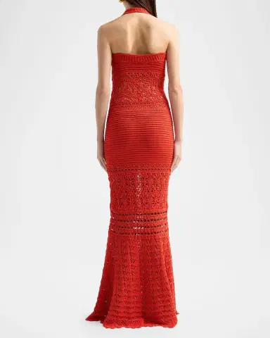 Retrofete Peggie Crocheted Halter Maxi Dress | Thumbnail 3 Retrofete Peggie Crocheted Halter Maxi Dress | Thumbnail 3
