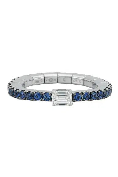 ROBERTO DEMEGLIO Diamond Blue Sapphire Emerald Solitaire Ring | Thumbnail 1 ROBERTO DEMEGLIO Diamond Blue Sapphire Emerald Solitaire Ring | Thumbnail 1
