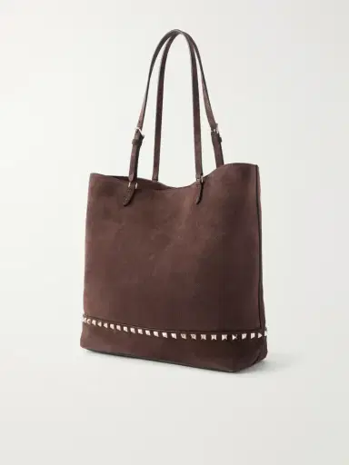 Valentino Garavani Rockstud Medium Suede Tote | Thumbnail 4 Valentino Garavani Rockstud Medium Suede Tote | Thumbnail 4