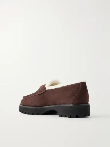 Valentino Garavani Vlogo 25 Shearling-lined Suede Loafers | Thumbnail 3 Valentino Garavani Vlogo 25 Shearling-lined Suede Loafers | Thumbnail 3
