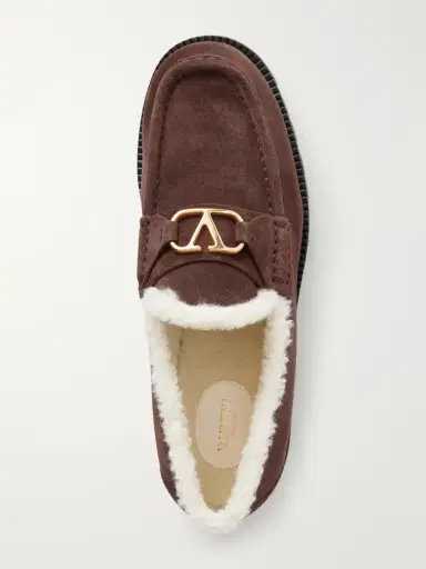 Valentino Garavani Vlogo 25 Shearling-lined Suede Loafers | Thumbnail 6 Valentino Garavani Vlogo 25 Shearling-lined Suede Loafers | Thumbnail 6