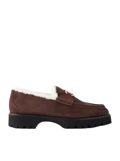 Valentino Garavani Vlogo 25 Shearling-lined Suede Loafers | Thumbnail 1 Valentino Garavani Vlogo 25 Shearling-lined Suede Loafers | Thumbnail 1