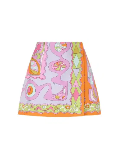 PUCCI Wrap-effect Printed Silk-twill Mini Skirt | Thumbnail 1 PUCCI Wrap-effect Printed Silk-twill Mini Skirt | Thumbnail 1