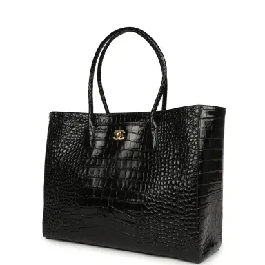 Chanel Chanel Large Cerf Shopping Bag Black Croc Embossed Calfskin Gold Hardware | Thumbnail 5 Chanel Chanel Large Cerf Shopping Bag Black Croc Embossed Calfskin Gold Hardware | Thumbnail 5