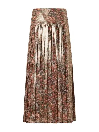 Valentino Garavani Floral-print Metallic Silk-blend Midi Skirt | Thumbnail 1 Valentino Garavani Floral-print Metallic Silk-blend Midi Skirt | Thumbnail 1