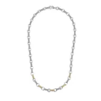 JAI JAI Sterling Silver & 14K Yellow Gold Textured Men's Link Necklace JJH3040MNG - by The Solist | Thumbnail 1 JAI JAI Sterling Silver & 14K Yellow Gold Textured Men's Link Necklace JJH3040MNG - by The Solist | Thumbnail 1