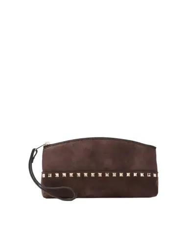 Valentino Garavani Rockstud Suede Clutch | Thumbnail 1 Valentino Garavani Rockstud Suede Clutch | Thumbnail 1