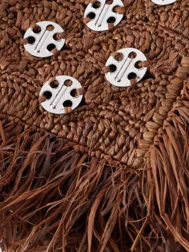 Rabanne Embellished Raffia Shoulder Bag | Thumbnail 5 Rabanne Embellished Raffia Shoulder Bag | Thumbnail 5