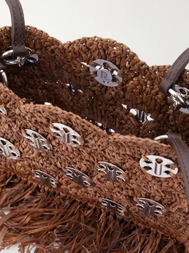 Rabanne Embellished Raffia Shoulder Bag | Thumbnail 6 Rabanne Embellished Raffia Shoulder Bag | Thumbnail 6