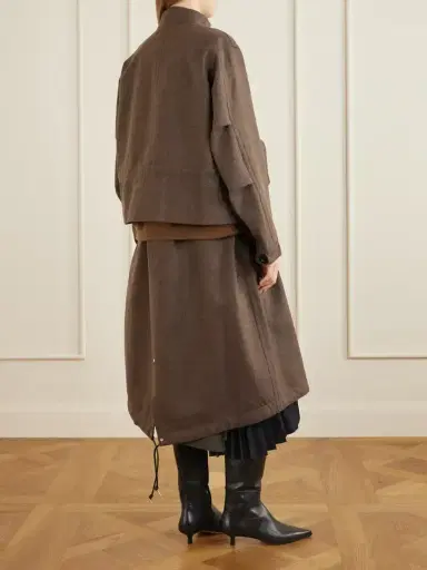 Sacai Shell-trimmed Wool-flannel Coat | Thumbnail 4 Sacai Shell-trimmed Wool-flannel Coat | Thumbnail 4