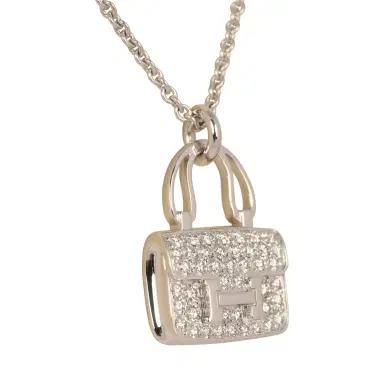 HERMÈS Hermes Amulettes Constance Pendant Necklace Diamonds 18K White Gold | Thumbnail 2 HERMÈS Hermes Amulettes Constance Pendant Necklace Diamonds 18K White Gold | Thumbnail 2
