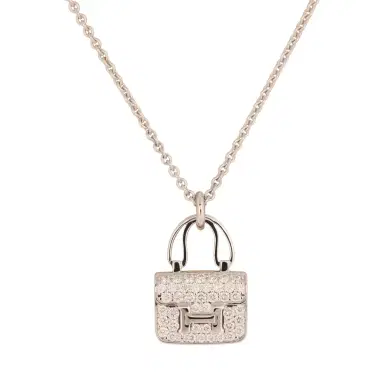 HERMÈS Hermes Amulettes Constance Pendant Necklace Diamonds 18K White Gold | Thumbnail 4 HERMÈS Hermes Amulettes Constance Pendant Necklace Diamonds 18K White Gold | Thumbnail 4