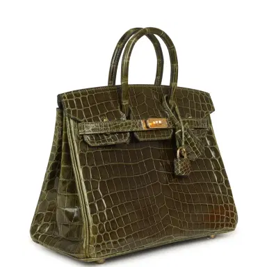 HERMÈS Hermes Birkin 25 Vert Veronese Shiny Niloticus Crocodile Gold Hardware | Thumbnail 2 HERMÈS Hermes Birkin 25 Vert Veronese Shiny Niloticus Crocodile Gold Hardware | Thumbnail 2
