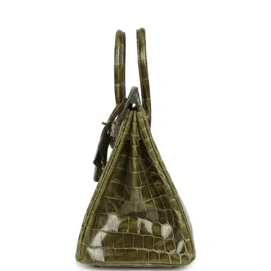 HERMÈS Hermes Birkin 25 Vert Veronese Shiny Niloticus Crocodile Gold Hardware | Thumbnail 3 HERMÈS Hermes Birkin 25 Vert Veronese Shiny Niloticus Crocodile Gold Hardware | Thumbnail 3