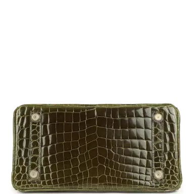 HERMÈS Hermes Birkin 25 Vert Veronese Shiny Niloticus Crocodile Gold Hardware | Thumbnail 6 HERMÈS Hermes Birkin 25 Vert Veronese Shiny Niloticus Crocodile Gold Hardware | Thumbnail 6
