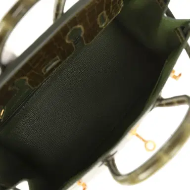 HERMÈS Hermes Birkin 25 Vert Veronese Shiny Niloticus Crocodile Gold Hardware | Thumbnail 8 HERMÈS Hermes Birkin 25 Vert Veronese Shiny Niloticus Crocodile Gold Hardware | Thumbnail 8