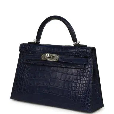 HERMÈS Hermes Kelly Sellier 20 Bleu Saphir Matte Alligator Gold Hardware | Thumbnail 5 HERMÈS Hermes Kelly Sellier 20 Bleu Saphir Matte Alligator Gold Hardware | Thumbnail 5