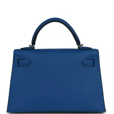 HERMÈS Hermes Kelly Sellier 20 Bleu Zellige Epsom Palladium Hardware | Thumbnail 4 HERMÈS Hermes Kelly Sellier 20 Bleu Zellige Epsom Palladium Hardware | Thumbnail 4
