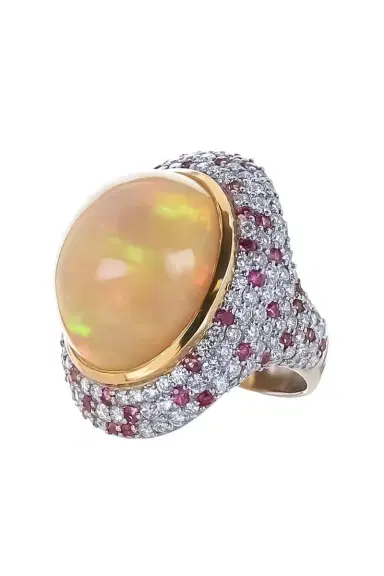 PARULINA Opal Diamond Pink Sapphire Ring | Thumbnail 5 PARULINA Opal Diamond Pink Sapphire Ring | Thumbnail 5