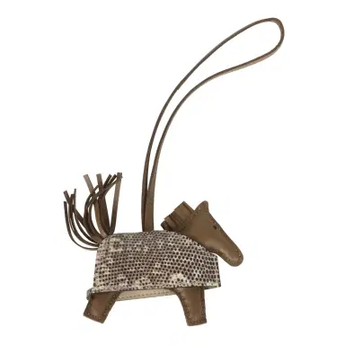 HERMÈS Hermes Rodeo Rock Bag Charm PM Ombre Shiny Varanus Salvator Lizard and Etoupe Milo Lambskin Palladium Hardware | Thumbnail 2 HERMÈS Hermes Rodeo Rock Bag Charm PM Ombre Shiny Varanus Salvator Lizard and Etoupe Milo Lambskin Palladium Hardware | Thumbnail 2