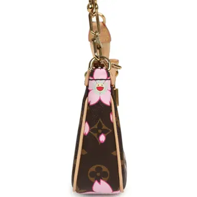Louis Vuitton Louis Vuitton X Takashi Murakami Cherry Blossom Pochette Accessories Brown Monogram Gold Hardware | Thumbnail 3 Louis Vuitton Louis Vuitton X Takashi Murakami Cherry Blossom Pochette Accessories Brown Monogram Gold Hardware | Thumbnail 3