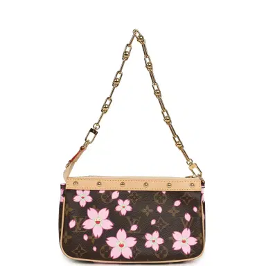 Louis Vuitton Louis Vuitton X Takashi Murakami Cherry Blossom Pochette Accessories Brown Monogram Gold Hardware | Thumbnail 5 Louis Vuitton Louis Vuitton X Takashi Murakami Cherry Blossom Pochette Accessories Brown Monogram Gold Hardware | Thumbnail 5