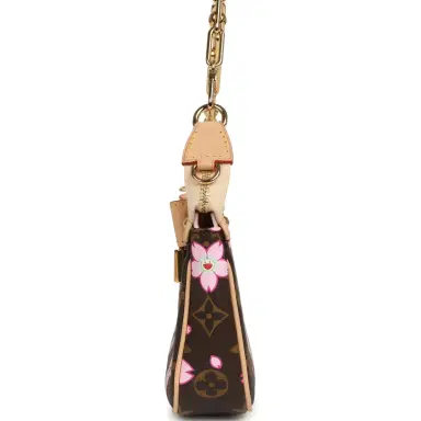 Louis Vuitton Louis Vuitton X Takashi Murakami Cherry Blossom Pochette Accessories Brown Monogram Gold Hardware | Thumbnail 6 Louis Vuitton Louis Vuitton X Takashi Murakami Cherry Blossom Pochette Accessories Brown Monogram Gold Hardware | Thumbnail 6
