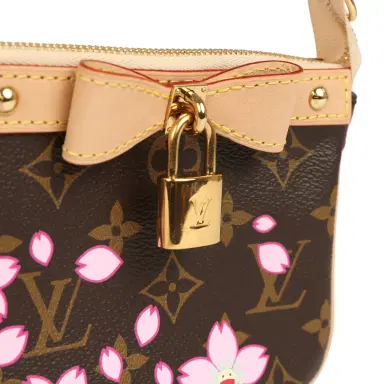 Louis Vuitton Louis Vuitton X Takashi Murakami Cherry Blossom Pochette Accessories Brown Monogram Gold Hardware | Thumbnail 7 Louis Vuitton Louis Vuitton X Takashi Murakami Cherry Blossom Pochette Accessories Brown Monogram Gold Hardware | Thumbnail 7