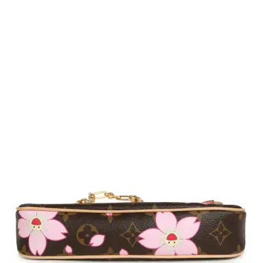 Louis Vuitton Louis Vuitton X Takashi Murakami Cherry Blossom Pochette Accessories Brown Monogram Gold Hardware | Thumbnail 9 Louis Vuitton Louis Vuitton X Takashi Murakami Cherry Blossom Pochette Accessories Brown Monogram Gold Hardware | Thumbnail 9