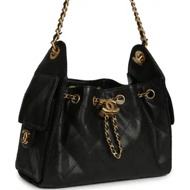 Chanel Pre-owned Chanel Mini 25 Hobo Bag Black Caviar Antique Gold Hardware | Thumbnail 2 Chanel Pre-owned Chanel Mini 25 Hobo Bag Black Caviar Antique Gold Hardware | Thumbnail 2