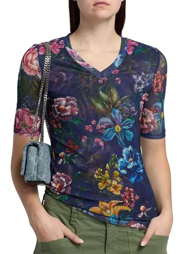 Johnny Was Women's Floral Mesh V-Neck Top - Ollie - Size XL | Thumbnail 6 Johnny Was Women's Floral Mesh V-Neck Top - Ollie - Size XL | Thumbnail 6