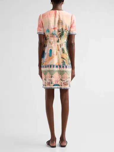 Johnny Was Women's Leela Jane Linen-Blend Printed Minidress - Sirena - Size XL | Thumbnail 3 Johnny Was Women's Leela Jane Linen-Blend Printed Minidress - Sirena - Size XL | Thumbnail 3