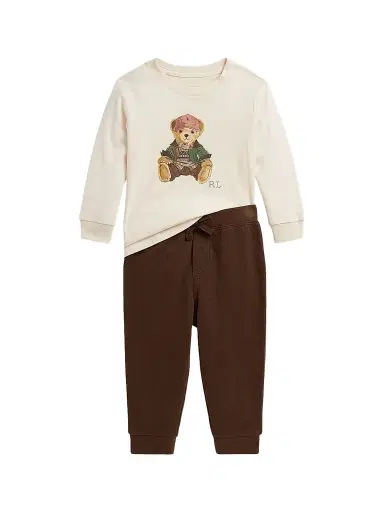 Polo Ralph Lauren Baby Boy's 2-Piece T-Shirt & Joggers Set - Estate Cream 9 Months | Thumbnail 1 Polo Ralph Lauren Baby Boy's 2-Piece T-Shirt & Joggers Set - Estate Cream 9 Months | Thumbnail 1